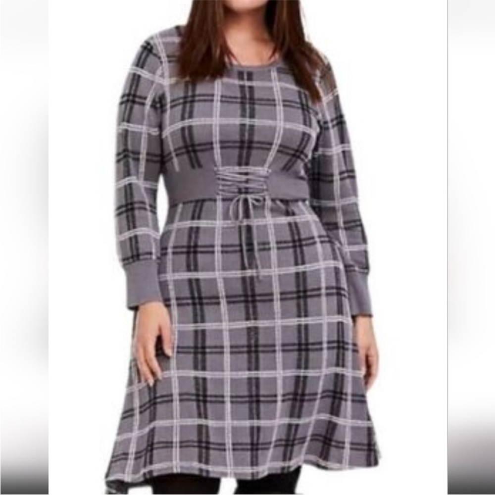 Torrid 3 plaid sweater dress